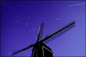 meteors and windmill